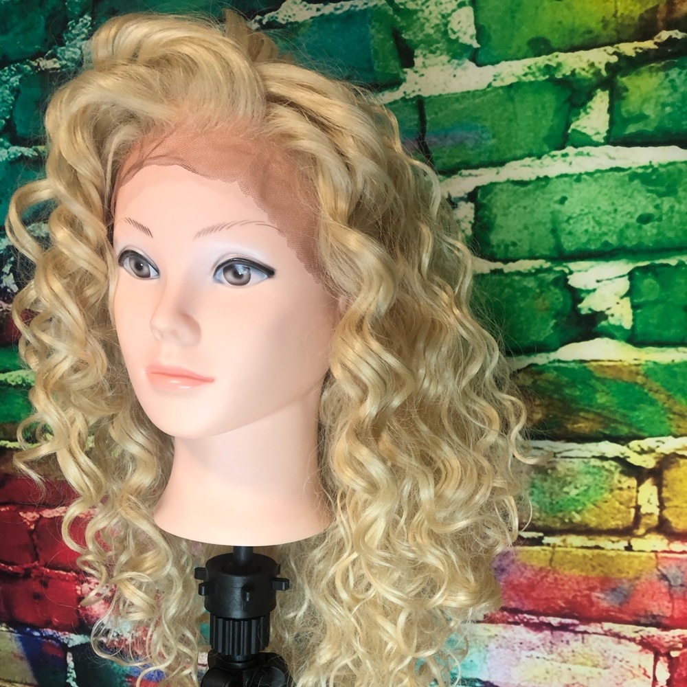 Curly blonde lace front